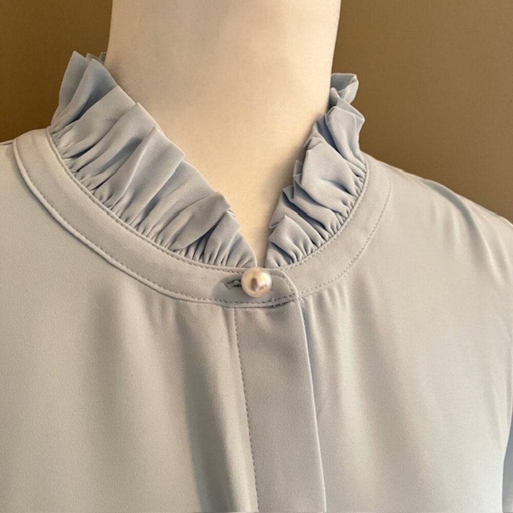 Talbots Ruffle Trim Blouse M - Picture 3 of 11